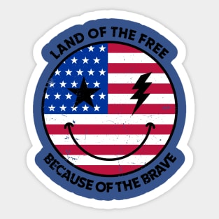 Land of The Free Because of The Brave Sticker